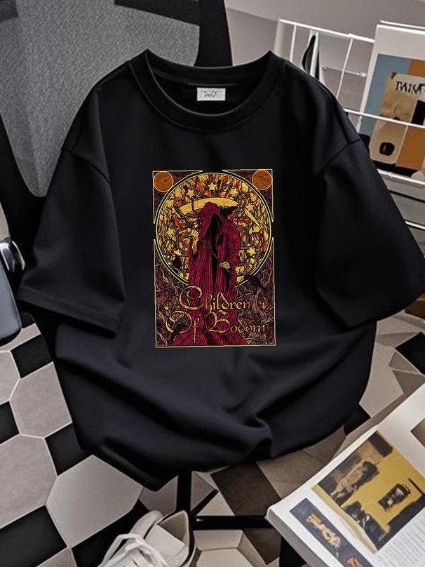 children Of Bodom Nouveau Reaper Slim Fit T Shirt Homme Unisex Designer Clothes Summer Casual Fashion Breathable Streetwear Stretched Slightly_viptrois.com