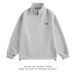 Minimally Embroidered Stand Up Collar Half Zip Hoodie Men's Trendy Brand Loose Casual Sportswear_viptrois.com