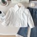 Mother & Kids Girls Spring Suit Long Sleeve 2025 New Children's Fashion Knitted Vest Shirt Suit With Lace Jeans_viptrois.com