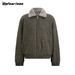 American Retro Detachable Fur Collar Short Wide Wool Brand Mountain Eagle Coat Fleece Lined Cotton Jacket Trendy_viptrois.com