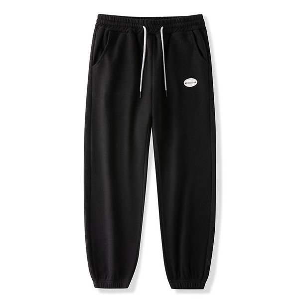 Men's Clothing Waffle Pants Men's Spring Fashion All Match Trendy Sports Pants Loose Fitting Trendy Casual Pants_viptrois.com