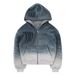 2026 Autumn And Winter New European And American Loose Pure Cotton Hooded Zipper Double-sided Wear Gradual Change Sweater Jacket_viptrois.com