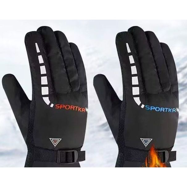 Winter Cold-proof Electric Car Motorcycle Riding Waterproof Fleece-lined Thickened Outdoor Advanced Warm Gloves_viptrois.com
