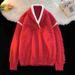 Pure Atmospheric Red Christmas For Men Festive New Knitted Sweater Winter Couple Outfit Zodiac Year Coat_viptrois.com