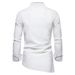 Men's Clothing Casual Stand Up Collar Color Matching Shirt Oblique Hem Long Sleeved Shirt_viptrois.com