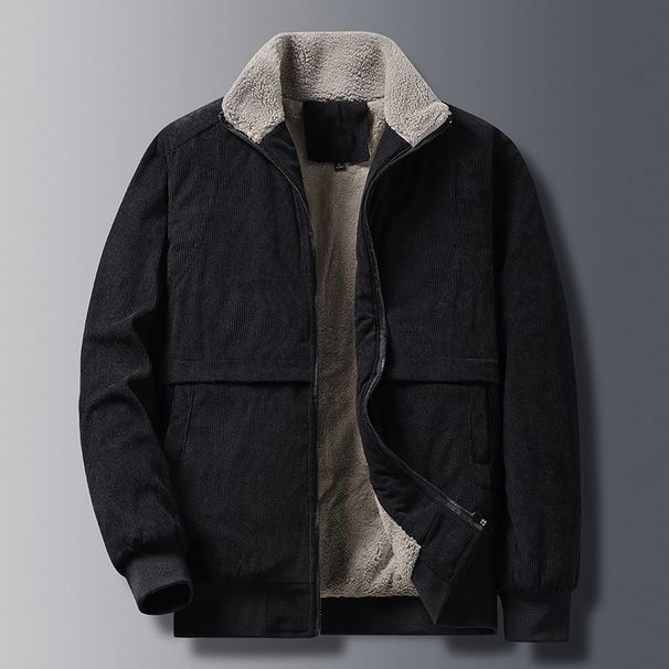 Autumn And Winter Coat Fleece Thickened Tooling Fashionable Casual Loose Men's Warm Cotton-padded Clothes_viptrois.com
