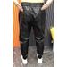 Spring And Autumn Leather Pants Men's Casual Pants Waterproof No-Wash Pants Trendy Black Leather Pants Motorcycle PU Small Leg Pants_viptrois.com