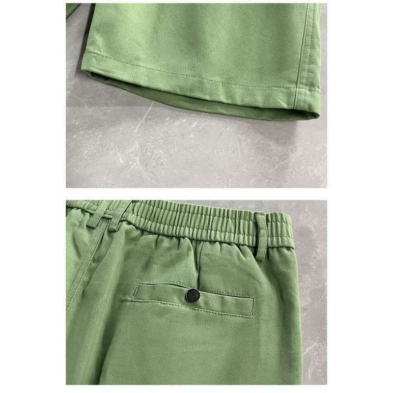 Men's Clothing Men's Summer Thin Casual Sports Shorts Trendy Elastic Waist Stretch Four Point Pants Khaki Straight Leg Beach Wear_viptrois.com