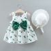 Kids’ Clothing New Summer Girls Cherry Print Bow Dress With Hat_viptrois.com
