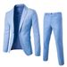 Men's Slim Fit Wedding Suit Set – Single-Breasted Notch Lapel Blazer & Pants (S-5XL) | Polyester Formal & Business Attire_viptrois.com