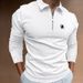 2025 Frühling Herbst Männer Langarm Reiß Verschluss Polos Hirt, Männer Lässig Golf Streifen Polos Hirt._viptrois.com
