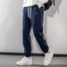 Men's Light Luxury Drawstring Leg Sweatpants Spring Autumn New Style Sports Harem Casual Pants_viptrois.com