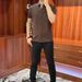 boy 2023 Summer Men's New V-Neck Short T-Shirt Business Casual Stylish Versatile Fashion Solid Color Turn-Down Collar Half_viptrois.com