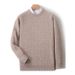 Men's 100% Pure Wool Sweater (Crewneck, Breathable & Anti-Pilling, Stone Green/Beige/Light Grey/Light Blue/Dark Camel/Camel, S-XXXL)_viptrois.com