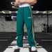 Men's Clothing Sports Pants Double Stripe Stitching Printed Casual Pants Gym Sports Fitness Mid Waist Straight Pants_viptrois.com