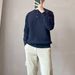 Premium Plus-Size Knit Sweater For Men - Classic Crew Neck Long Sleeve Pullover, Comfortable & Stylish Casual Wear (White, Black, Green, Beige)_viptrois.com