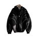 Street Retro Fashion Clothing Striped Embroidered Black Double Zipper Hoodie American Hip-hop Punk Oversized Sweatshirt Men_viptrois.com