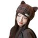 Plaid Cat Ear Beret For Women, Spring And Autumn, Face Slimming, Versatile Woolen Artist Hat, Warm Pumpkin Hat_viptrois.com