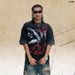 American-style Trendy Brand Washed And Distressed Doberman Print Short-sleeve Loose-fit T-shirt For Men_viptrois.com