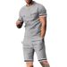 Men's Clothing Summer Men's Short Sleeved T Shirt Round Neck Suit Sports Men's Casual Shorts Two Piece Suit Men_viptrois.com