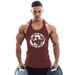 Men's Clothing Sports Exercise Leisure Printed LOGO Quick Dry Breathable Split Cotton Fitness Vest_viptrois.com