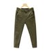 Men's Washed Pure Cotton Stretch Casual Trousers Spring Autumn Style Commuter Tapered Elastic Waist Straight Loose Fit_viptrois.com