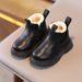 Winter New Children's British Style Simple Cotton Boots Boys Plus Velvet Warm Martin Boots Girls Side Zipper Fashion Boots_viptrois.com