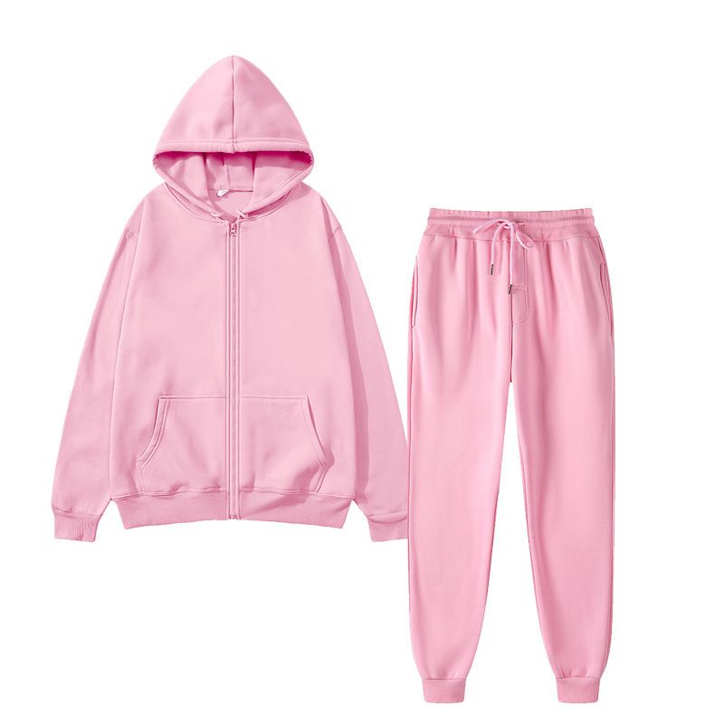 Men's Clothing Men's Solid Color Sportswear Suits Fashionable Casual Autumn And Winter Warm Hooded Cardigan Sweatshirt + Sweatpants_viptrois.com