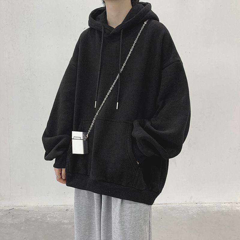 Solid Color Hooded Sweatshirt Men's Top Wholesale Long Sleeved Pullover Hoodie Couple Casual Sweatshirt_viptrois.com