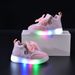 Children's Shoes New Spring And Autumn Girls Princess Led Light Up Small And Medium Girls Casual Bow Sports Soft Bottom Shoes_viptrois.com