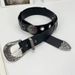 New Versatile Ethnic Style For Women, Black Creative Bronze Pattern Rivet Decor Punk Belt_viptrois.com