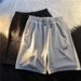 Men's Clothing Waffle Thin Shorts Men Summer Style Trendy Brand Loose Straight Casual Hong Kong Style Five Point Sports Mid Length Pants_viptrois.com