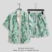 Men's Clothing Ice Silk Suit Men's Quick Drying Summer Short Sleeved Shirt Loose Large Size Floral Beach Shorts Couple Matching Two Piece Suit_viptrois.com