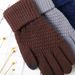 Zhuoxinder 1 Pair Winter Men Women Knitting Touch-screen Non-slip Gloves Warmer Mittens-Black_viptrois.com
