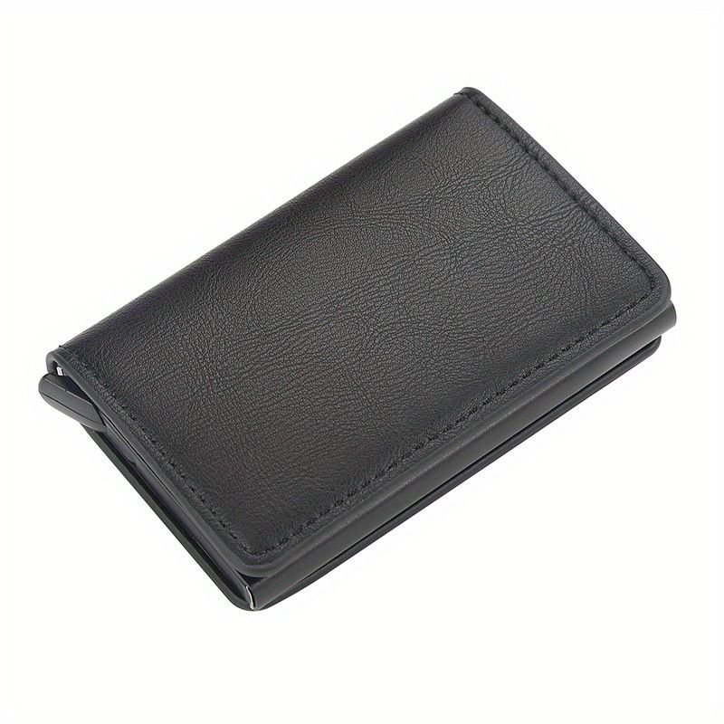 Card Holder Purse Wallets Carbon Fiber Magnetic Automatic Elastic Card Aluminum Alloy Rfid Card Box Anti-theft Card Clip Anti-demagnetization_viptrois.com