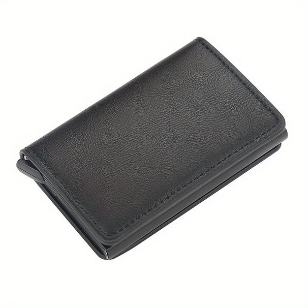 Card Holder Purse Wallets Carbon Fiber Magnetic Automatic Elastic Card Aluminum Alloy Rfid Card Box Anti-theft Card Clip Anti-demagnetization_viptrois.com