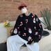 Pure Vintage Santa Claus Sweater For Men Korean Style Loose Knit Cardigan Autumn Versatile Couple Outfit Casual Top_viptrois.com