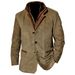Pulse 2025 Cross-Border Spring Autumn New European And American Fashion Retro Jacket Men's Casual Coat Turn-Down Collar_viptrois.com