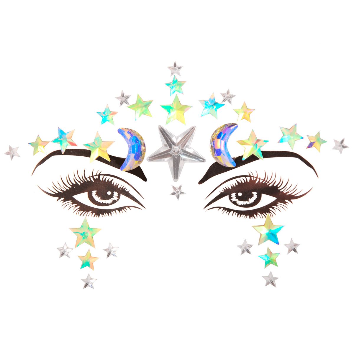 Halloween EDM electronic music festival face stickers eyebrow stickers diamond resin diamond carnival diamond stickers masquerade face decoration_viptrois.com
