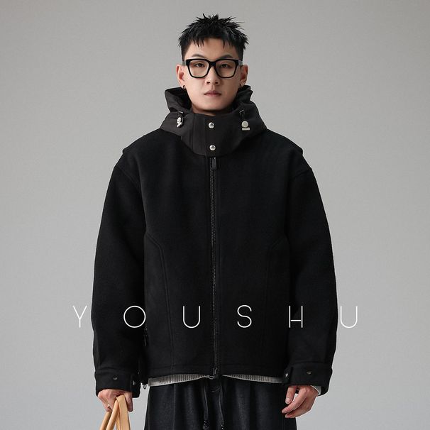 Genuine White Goose High Collar Windproof Hooded Down Jacket For Men Winter New Lightweight Loose Trendy Brand Coat_viptrois.com