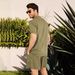 Men's Clothing Linen Short Sleeve Shirt Set Linen Summer Loose Casual Cotton Linen Cardigan Shirt Shorts_viptrois.com