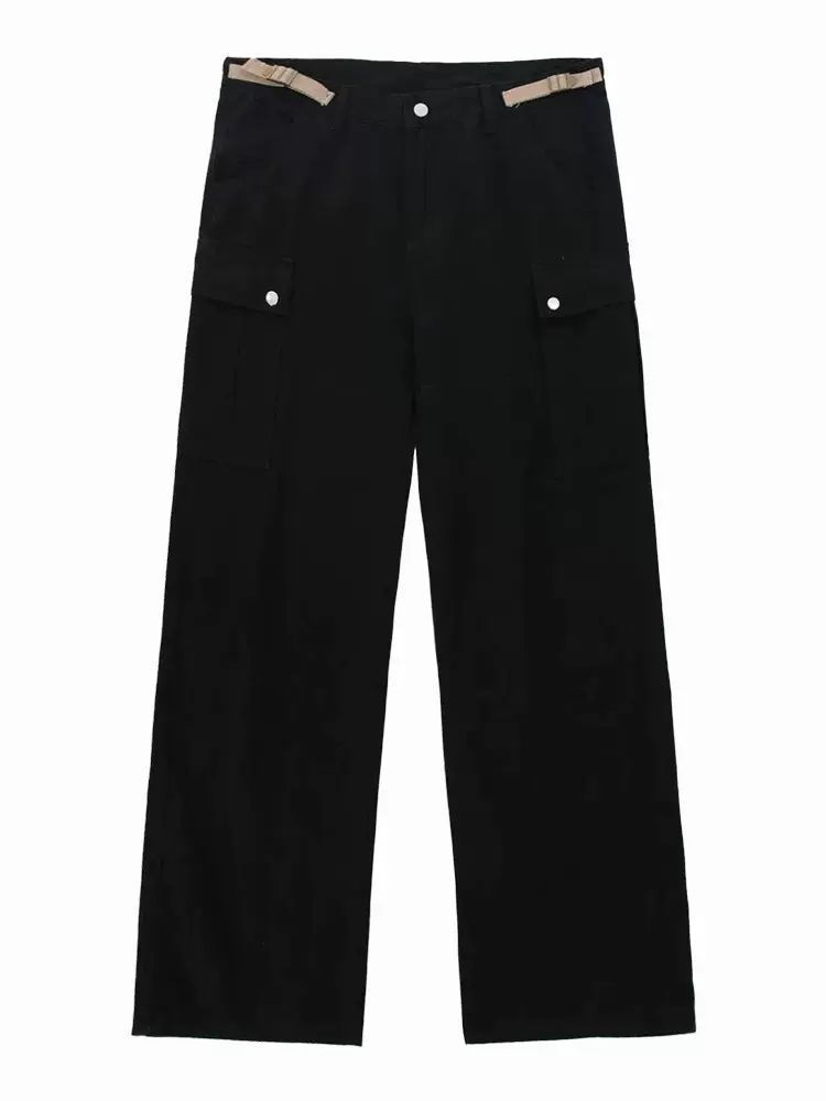 Men's American Retro Distressed Cargo Jeans Loose Straight Leg Wide Leg High Street Trendy Hip Hop Style New Autumn Collection_viptrois.com