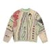 carlo Colucci Autumn Winter New Fashion National Trend Casual Thick Knit 3D Digital Print Men's Crew Neck Sweatshirt_viptrois.com