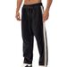 Men's Corduroy Casual Pants – Relaxed Fit With Color-Block Stripes, Drawstring Waist & Straight-Leg Design For Urban Streetwear_viptrois.com