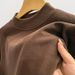 Men's Double-Layer Thermal Long Sleeve T-Shirt With Semi-Turtle Neck, Fleece-Lined For Winter Warmth, Stylish Base Layer In Black, Coffee, Dark Grey,_viptrois.com