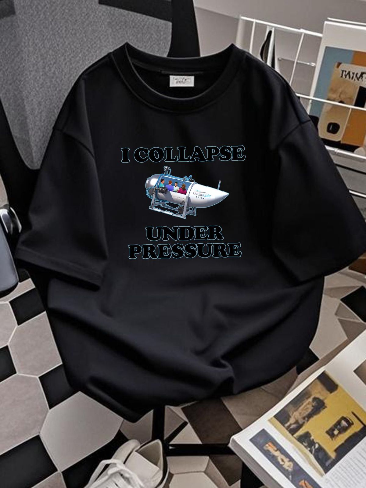 Funny Meme TShirt, I Collapse Under Pressure Dark Humor Tee, Gift Shirt Slightly Summer Streetwear Top For Everyday Wear Casual Designer Clothes_viptrois.com