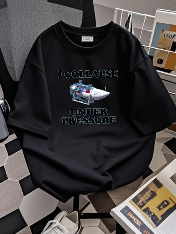 Funny Meme TShirt, I Collapse Under Pressure Dark Humor Tee, Gift Shirt Slightly Summer Streetwear Top For Everyday Wear Casual Designer Clothes_viptrois.com