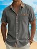 Men's Casual Sports Shirt Short Sleeved Color Blocked Collared T-Shirt American Style_viptrois.com