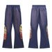 Men's Clothing trade autumn and winter new American high street sweatpants flame print loose sweatpants trousers_viptrois.com