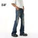 EF JEANS | 2025 Spring New American Street Irregular Tie-dye Ripped Jeans Slightly Loose Tide_viptrois.com